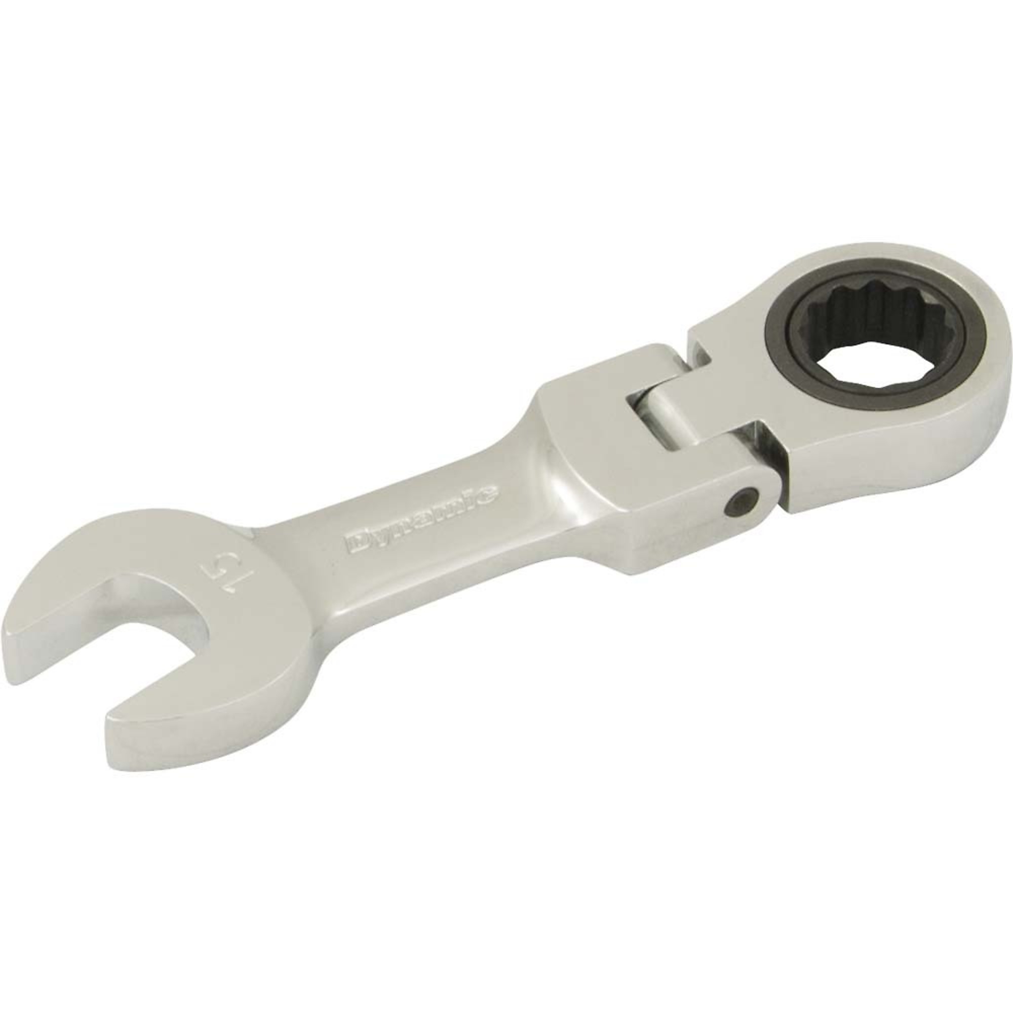Dynamic Tools 15mm Stubby Flex Head Ratcheting Wrench